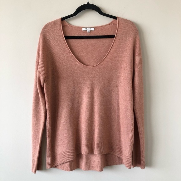 Madewell Kimball Pink Ribbed Pullover Sweater - Picture 2 of 7